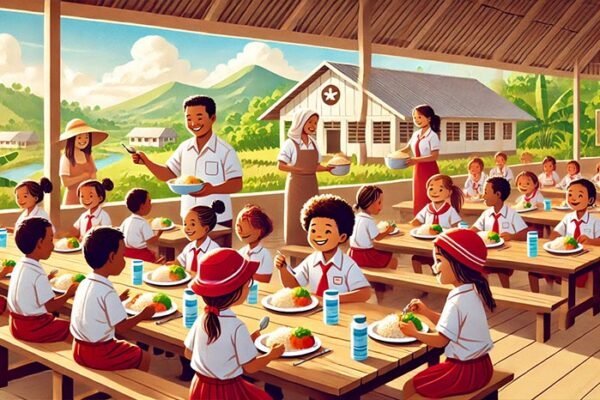 ilustrasi makan gratis di papua 600x400